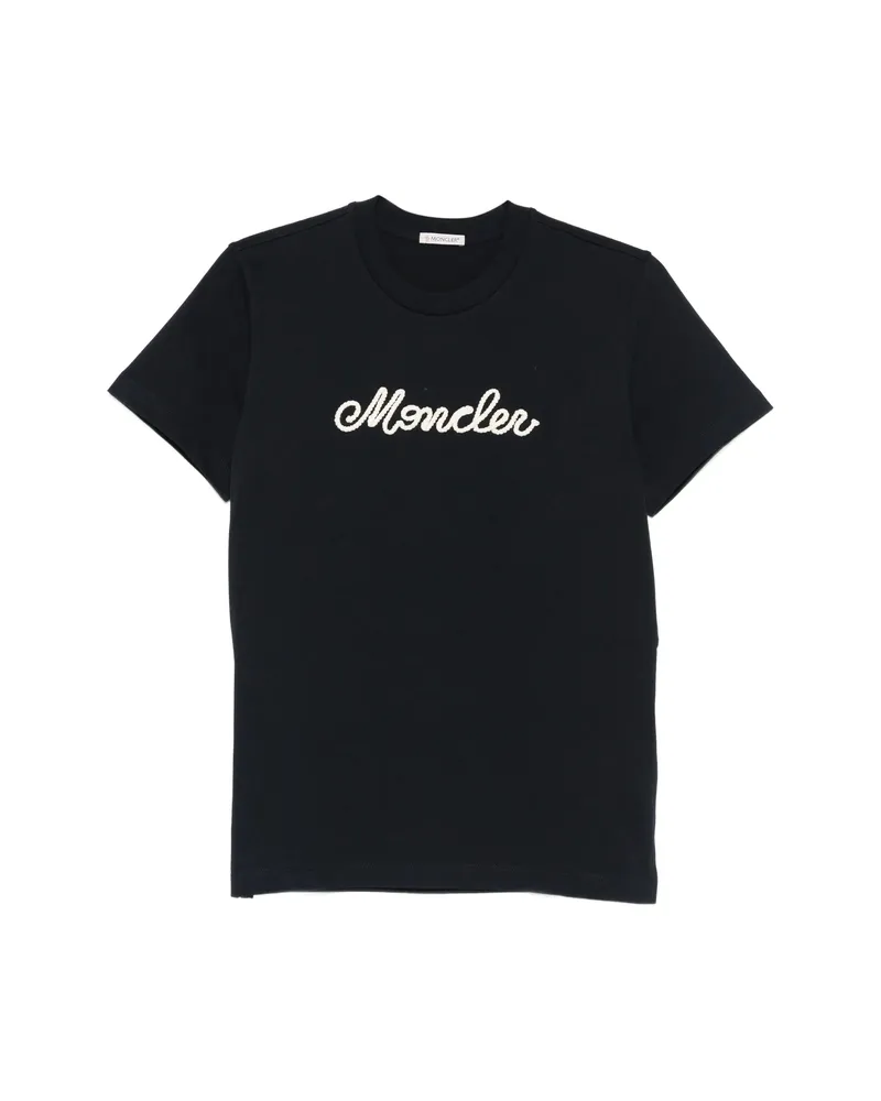 Moncler Logo-embroidered T-shirt Blue