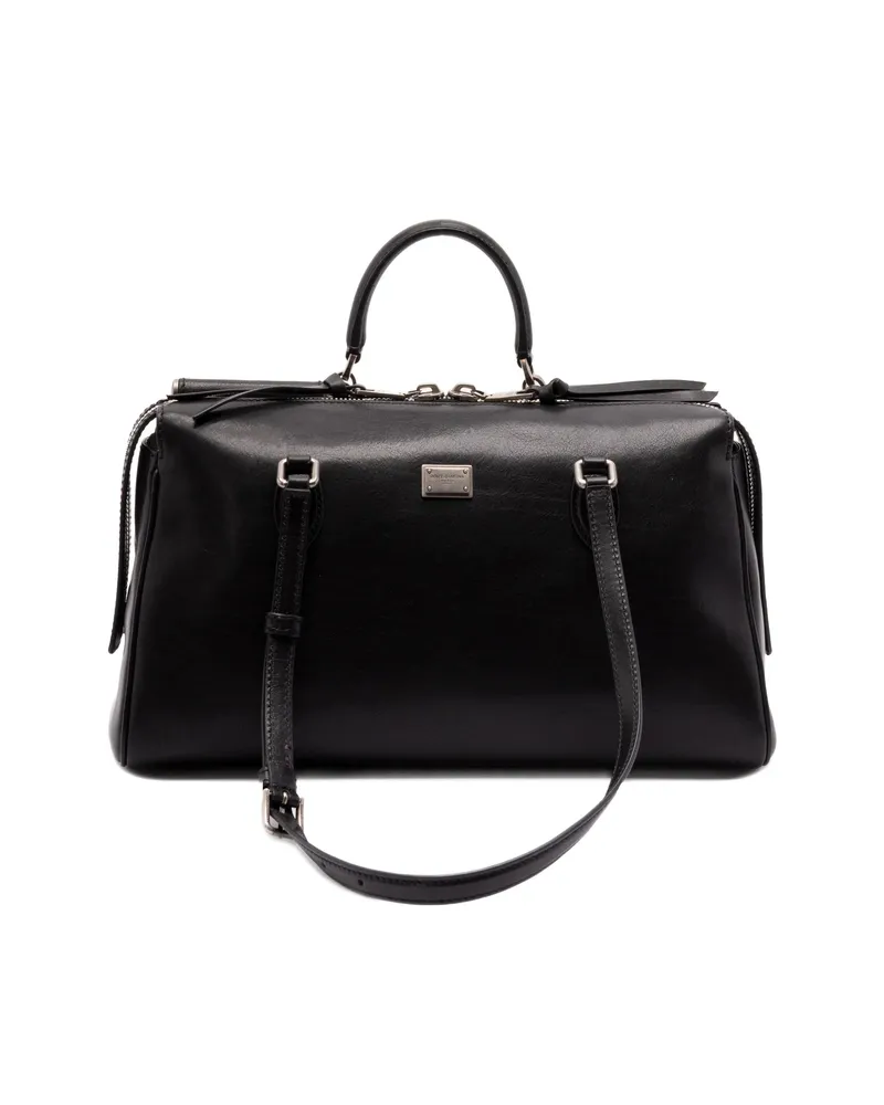 Dolce & Gabbana Leather Travel Bag Black