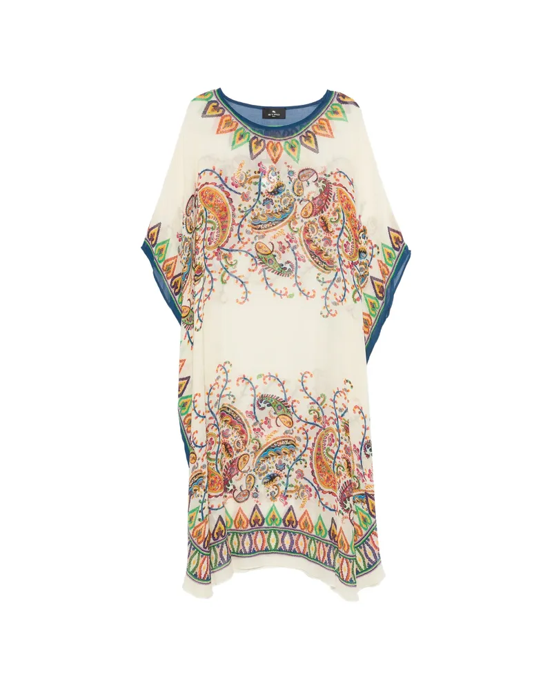 Etro Paisley-pattern Midi Dress Neutrals