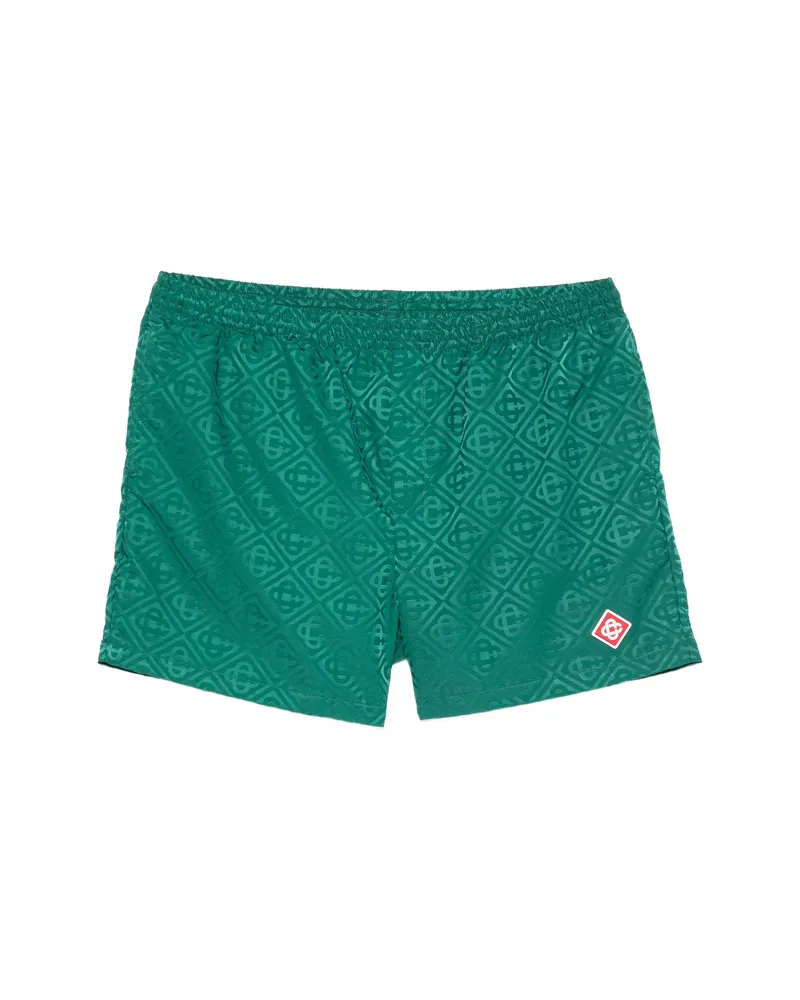 Casablanca Paris Jacquard Logo Swim Shorts Green