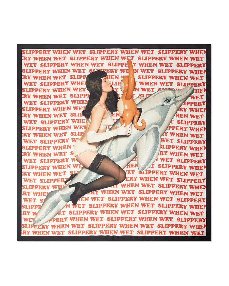 Stella McCartney Slippery When Wet Silk Scarf Neutrals