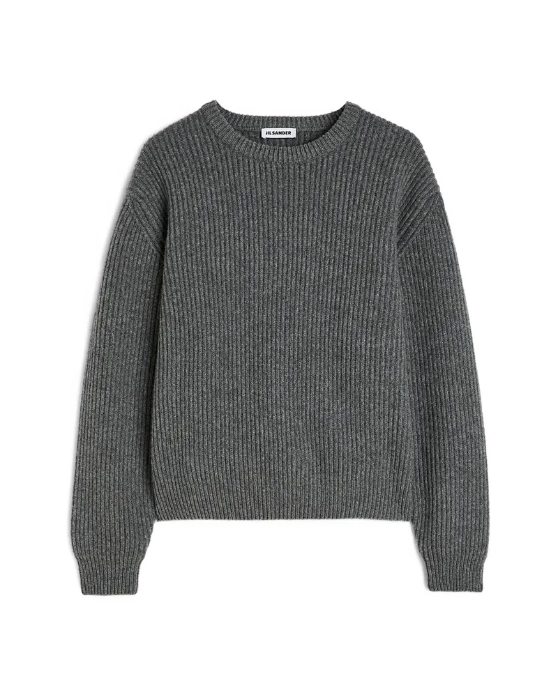Jil Sander Rib-knit Wool Sweater Grey