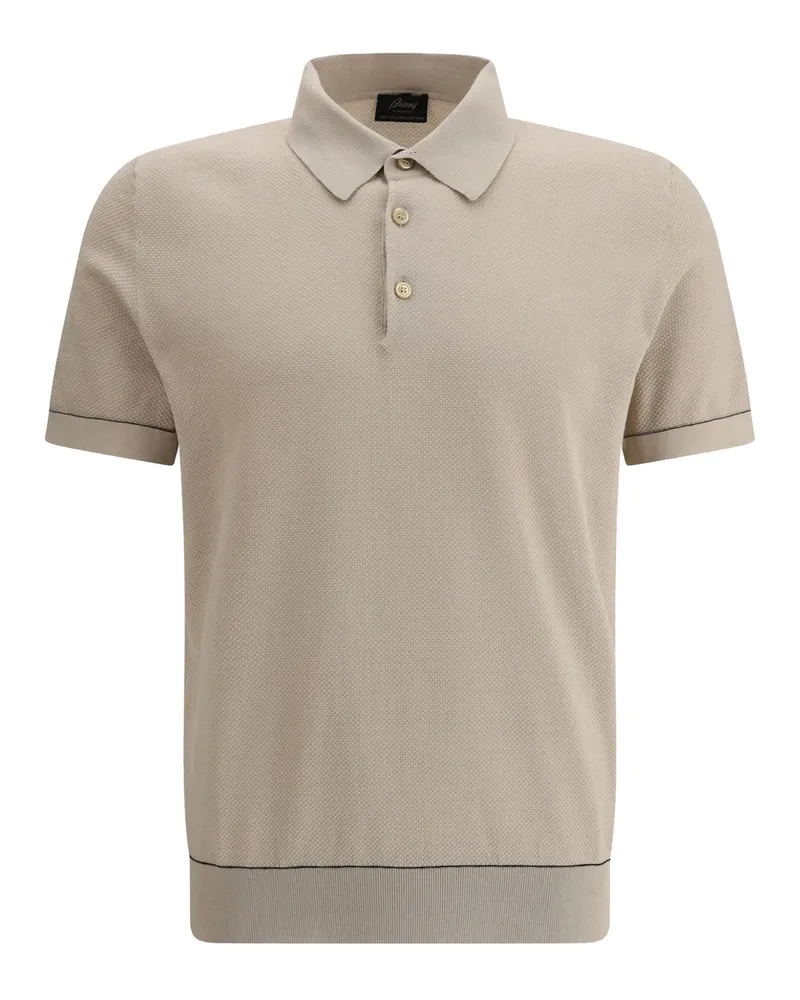 Brioni Cotton Polo Shirt Neutrals