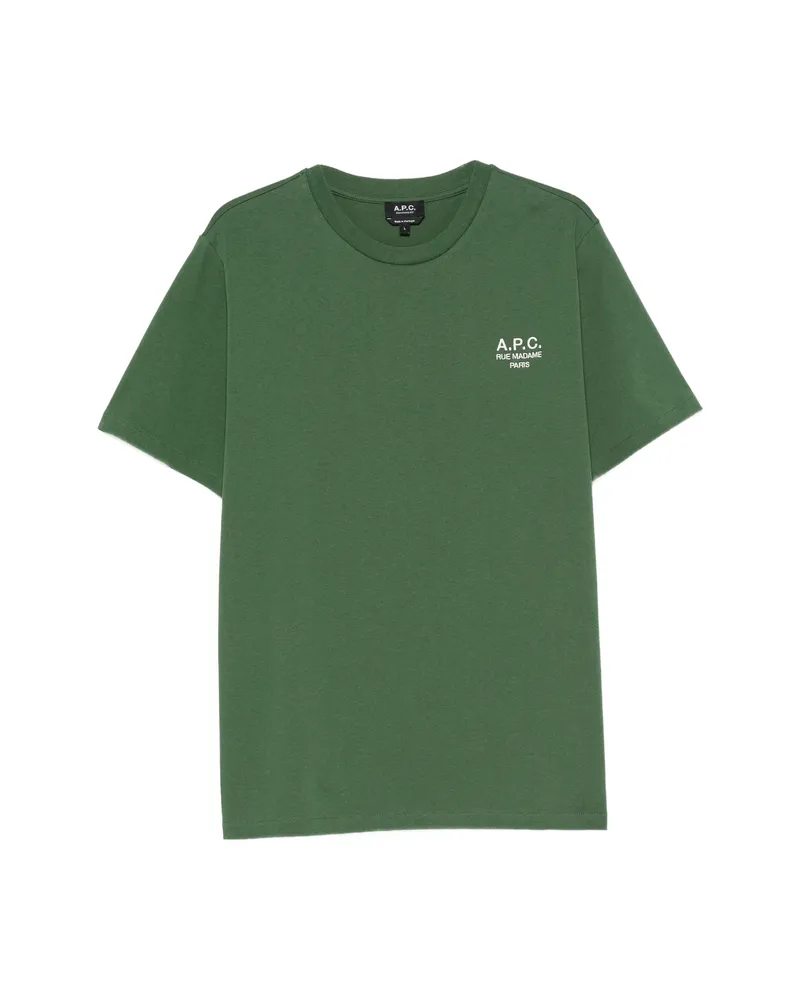A.P.C. A. p.c. Rue Madame Logo-print Crew-neck T-shirt Green
