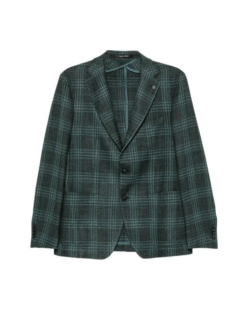 Tagliatore Check-pattern Notched-lapels Blazer Green