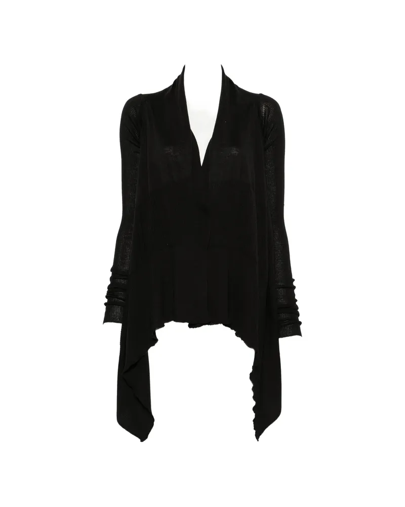 Rick Owens Asymmetric Long-sleeve Cardigan Black
