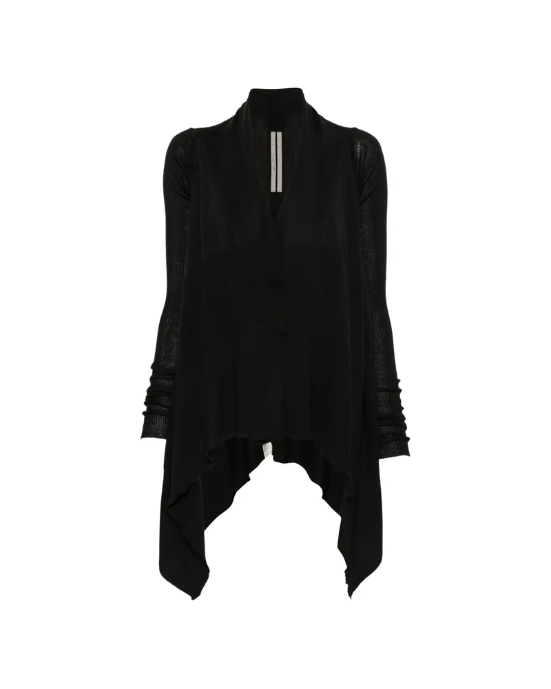 Rick Owens Asymmetric Long-sleeve Cardigan Black