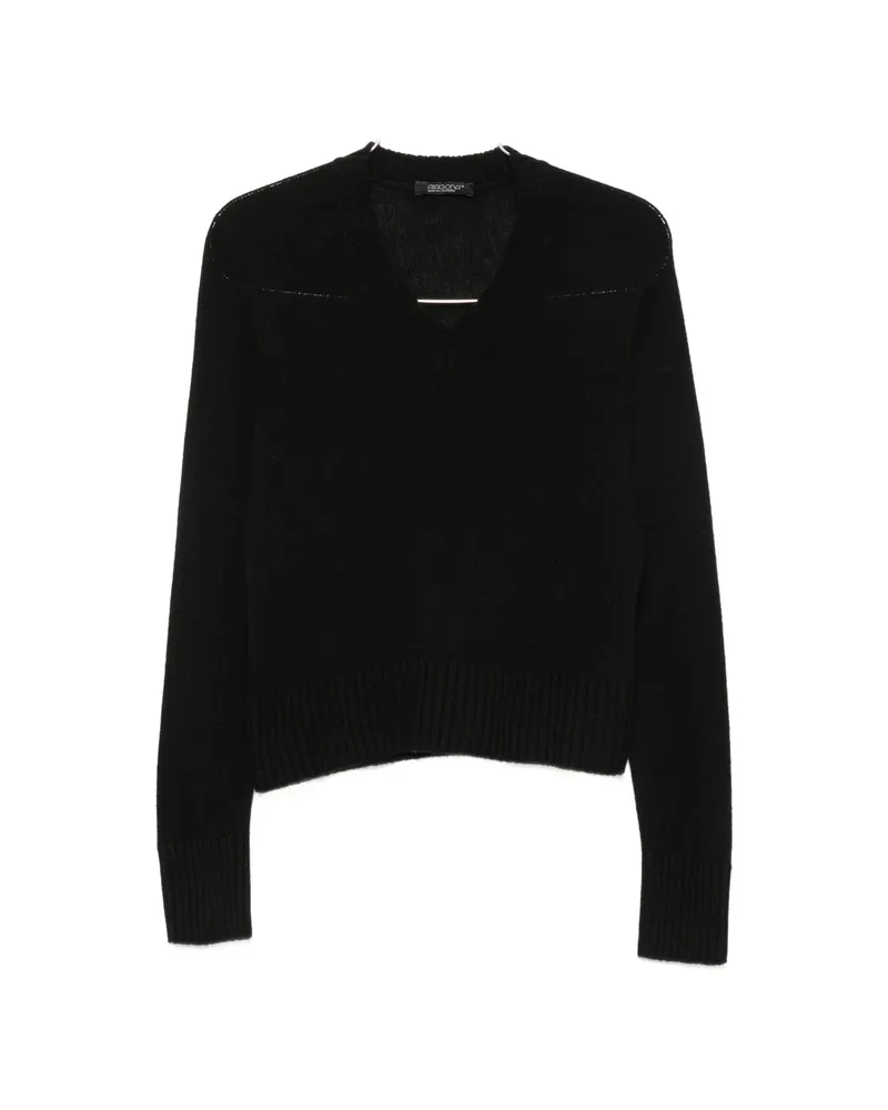ARAGONA V-neck Ribbed-trim Sweater Black