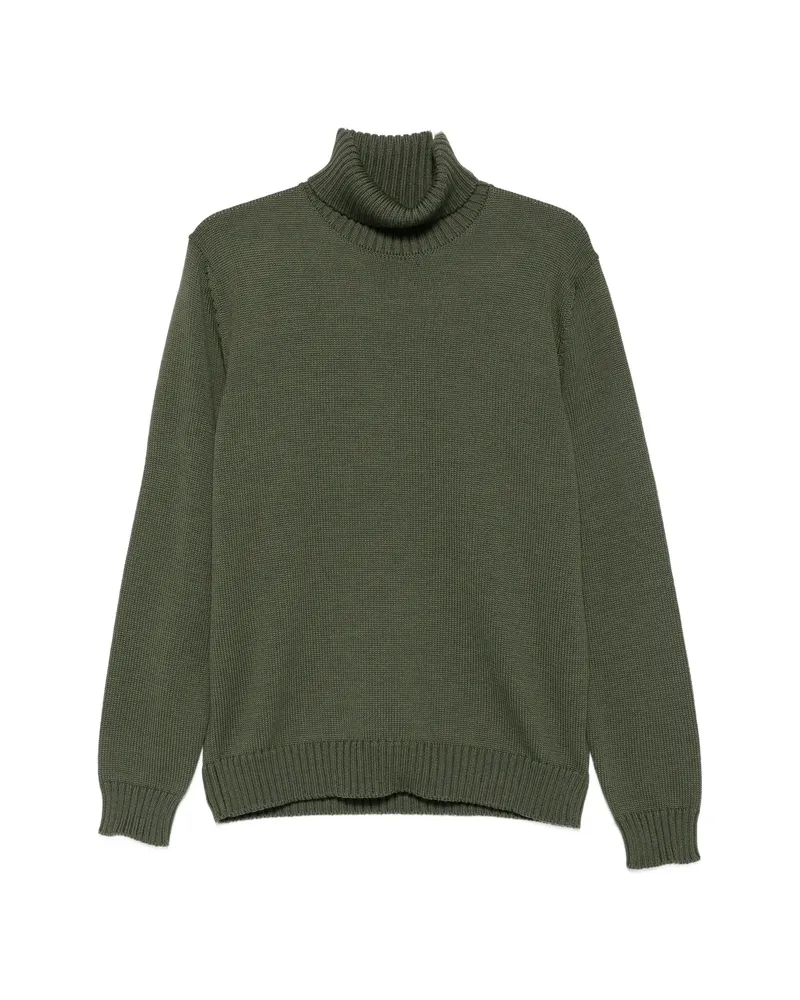 Zanone Roll-neck Ribbed Sweater Green