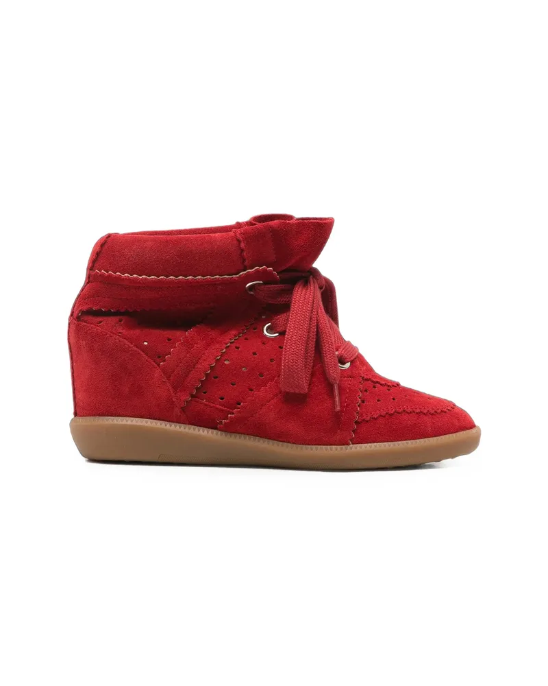 Isabel Marant Bobby Wedge Sneakers Red
