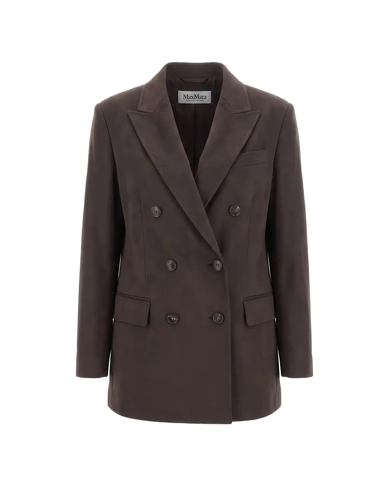 Max Mara Olimpia Double-breasted Peak-lapels Blazer Brown