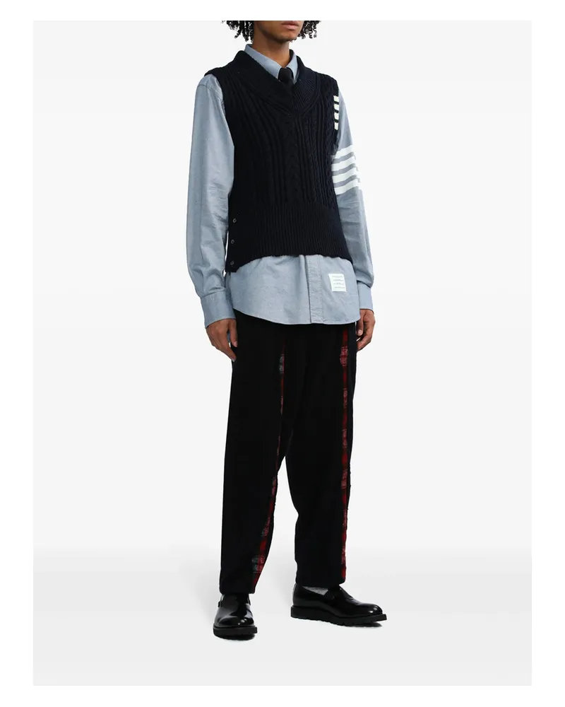 Thom Browne 4-Bar Button-down Shirt Blue