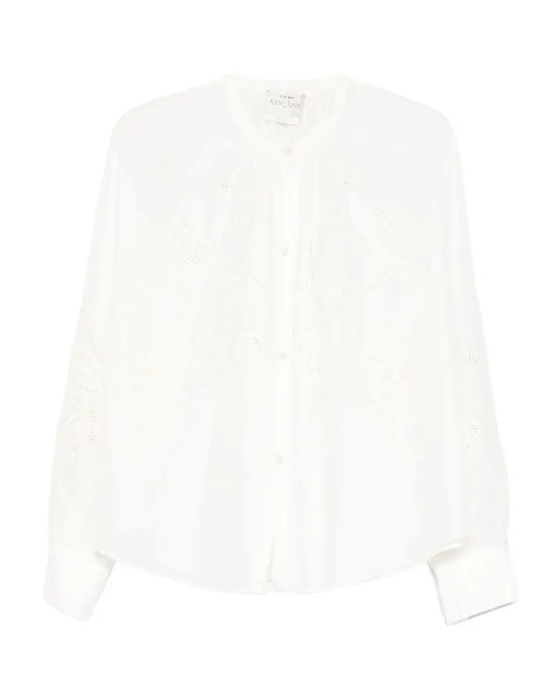 forte_forte Floral-embroidered Blouse White