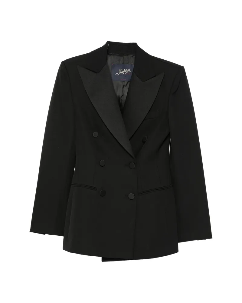 Seafarer Double-breasted Peaked-lapel Blazer Black