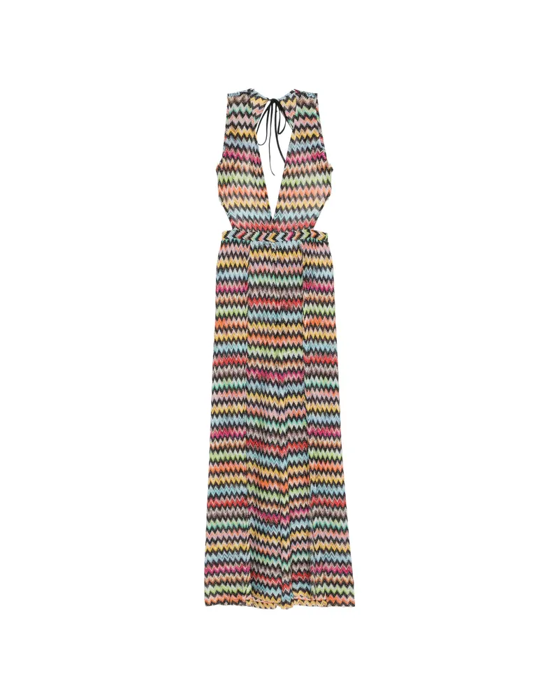 Missoni Zigzag-knit Cut-out Jumpsuit Red
