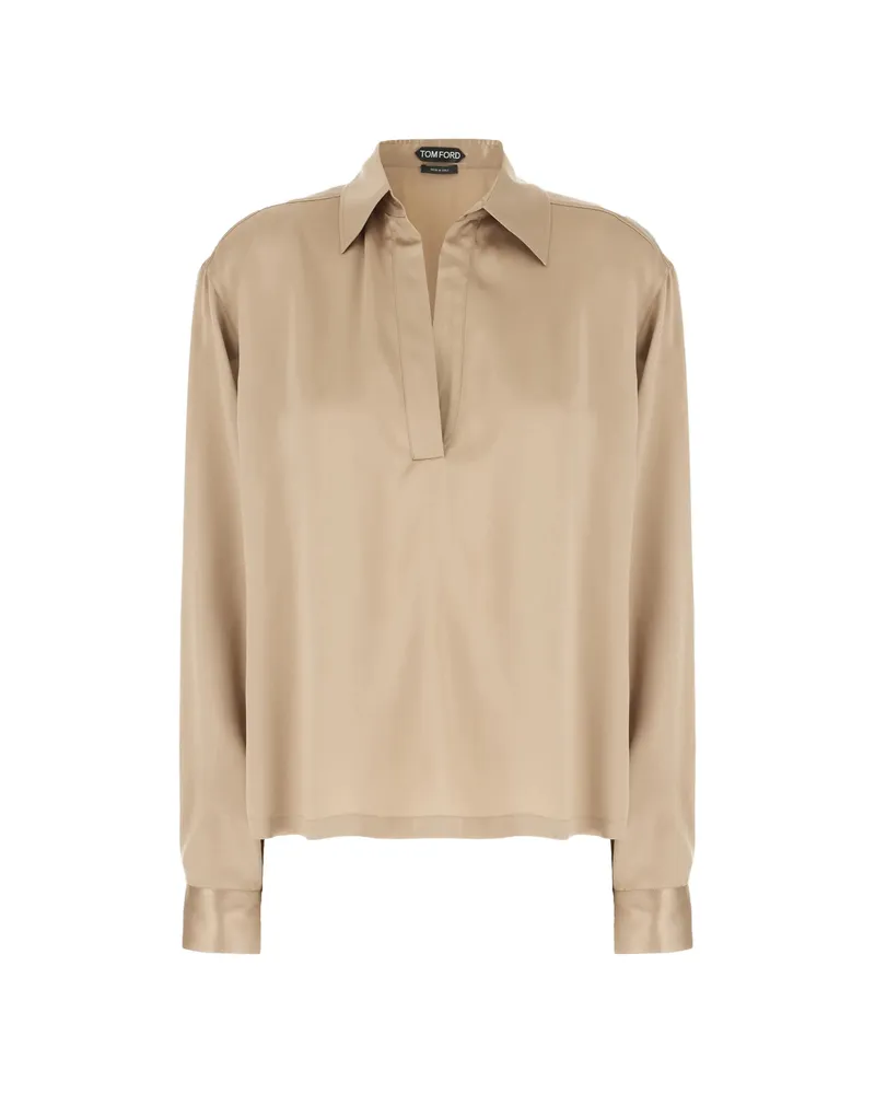 Tom Ford Long-sleeve Blouse Neutrals