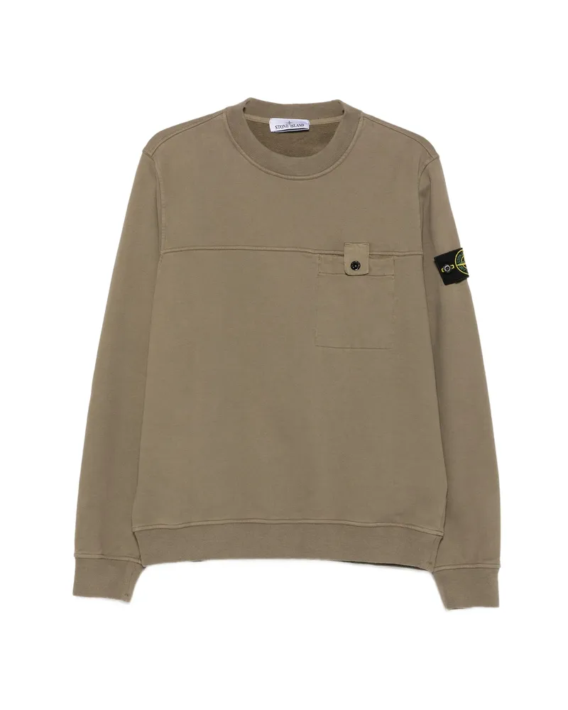 Stone Island Logo-patch Chest-pocket Sweatshirt Green