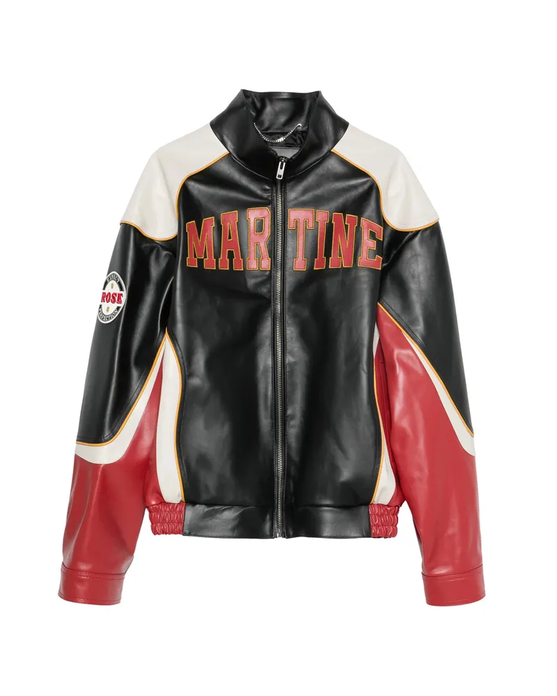 Martine Rose Logo-patch Leather Jacket Black