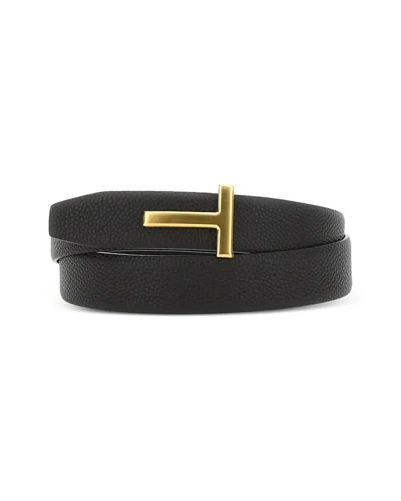Tom Ford T-plaque Leather Belt Brown