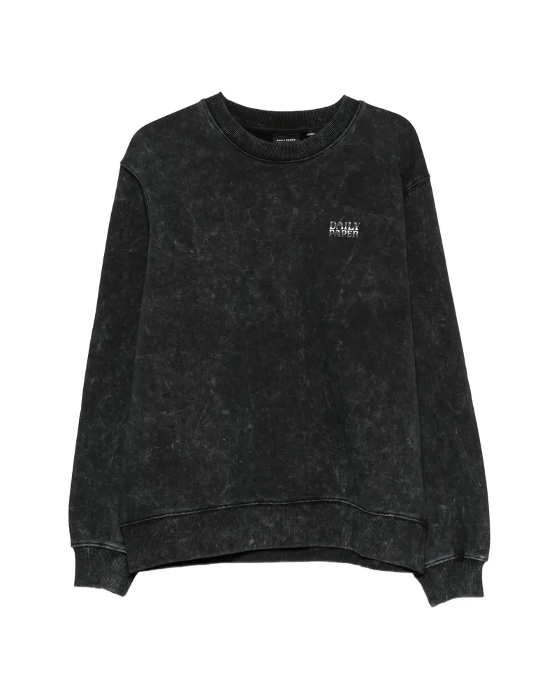 Daily Paper Logo-print Acid-wash Sweater Black