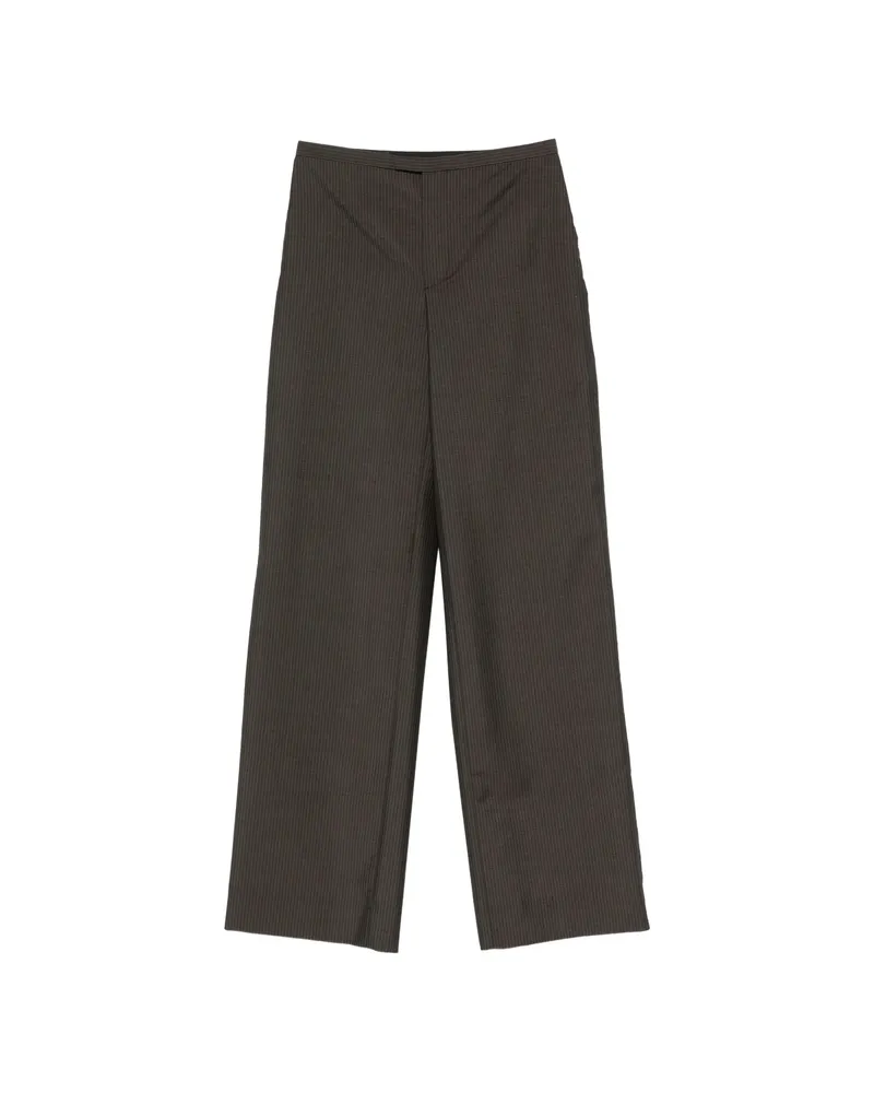 Gucci Pinstripe Concealed-fastening Trousers Brown