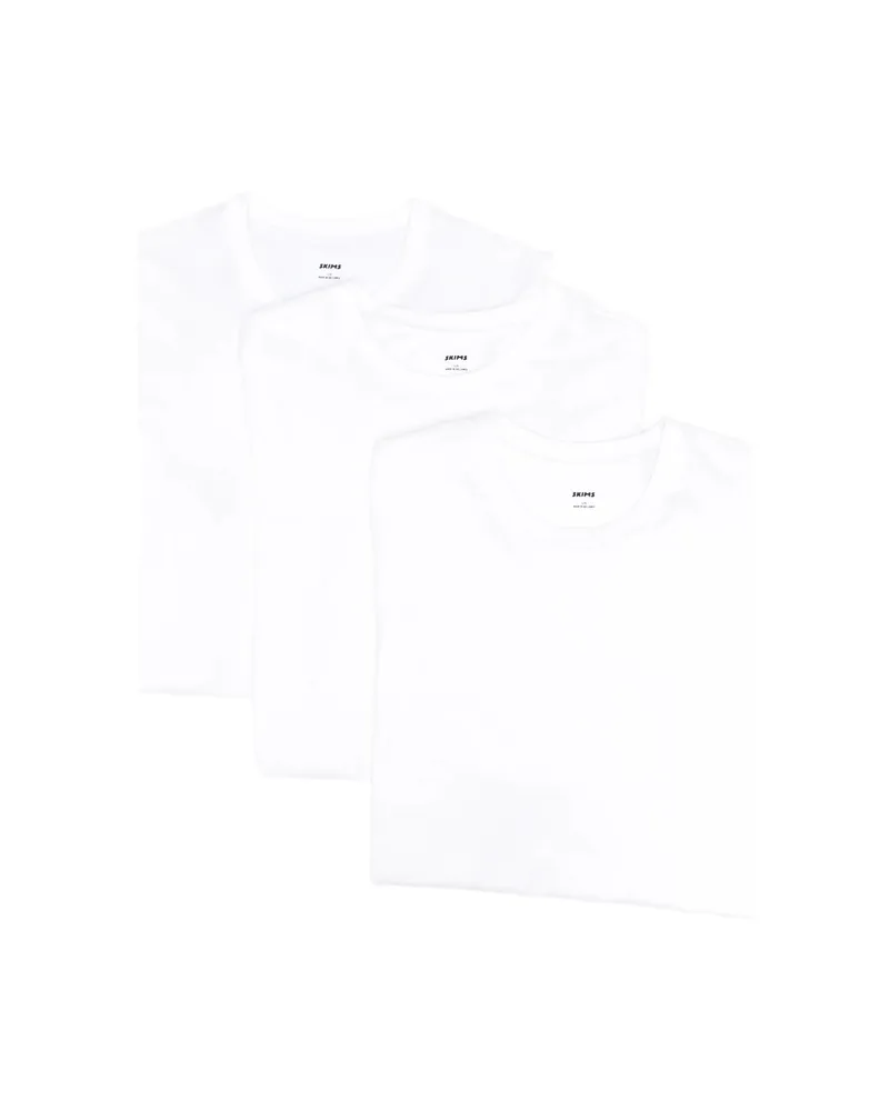 SKIMS Crew-neck T-shirts Set (set Of Three White