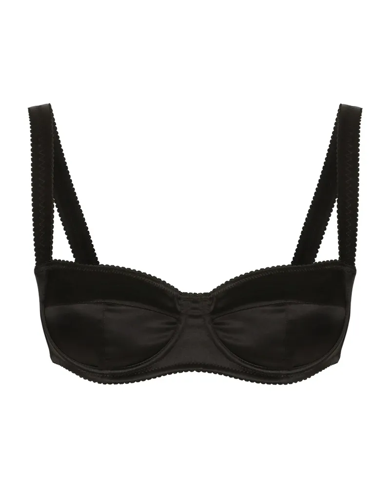 Dolce & Gabbana Satin-finish Balconette-style Bra Black