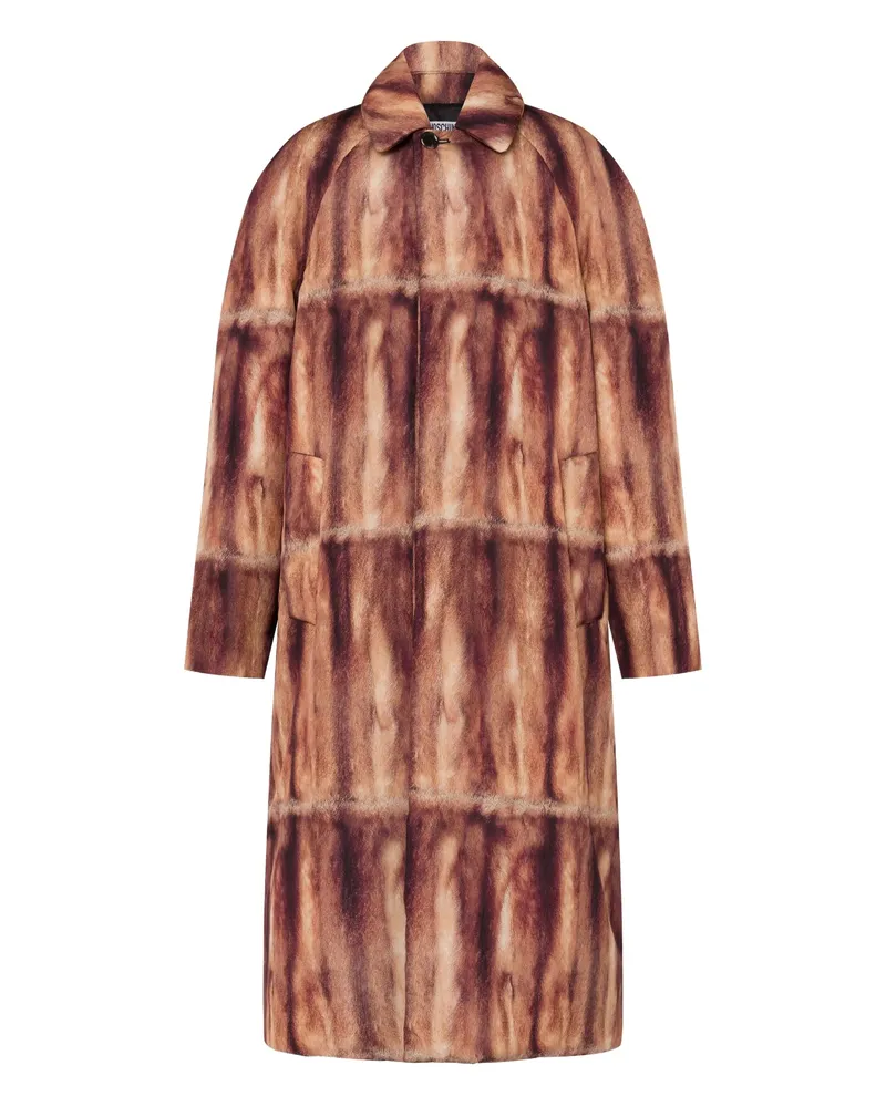 Moschino Abstract Printed Coat Brown