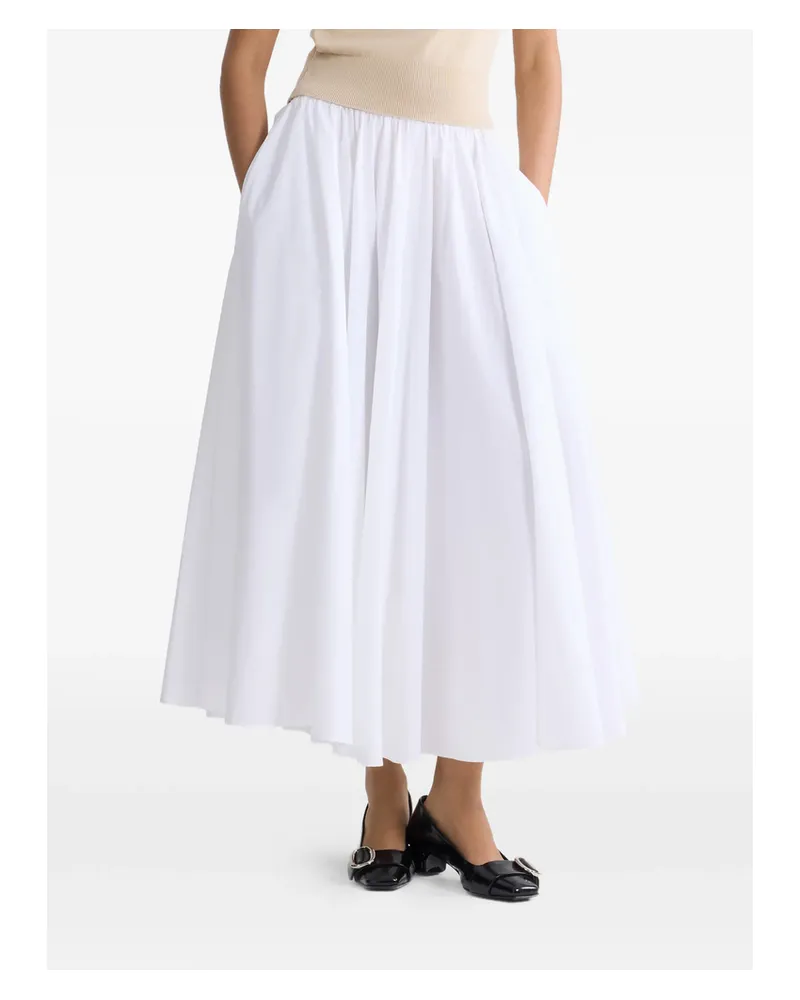 Patou Elasticated-waist Maxi A-line Skirt White