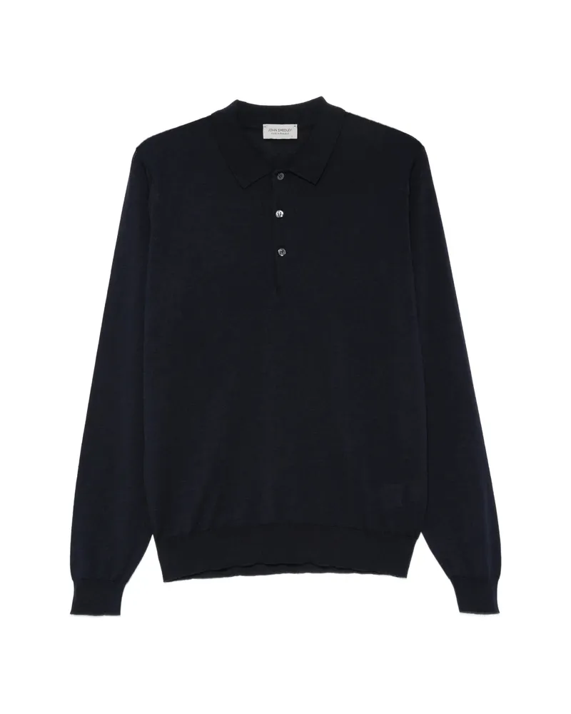 John Smedley Belpert Long-sleeve Polo Sweater Blue
