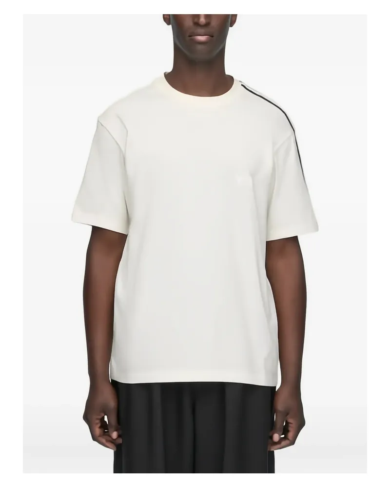 Y-3 Logo-print Striped T-shirt White