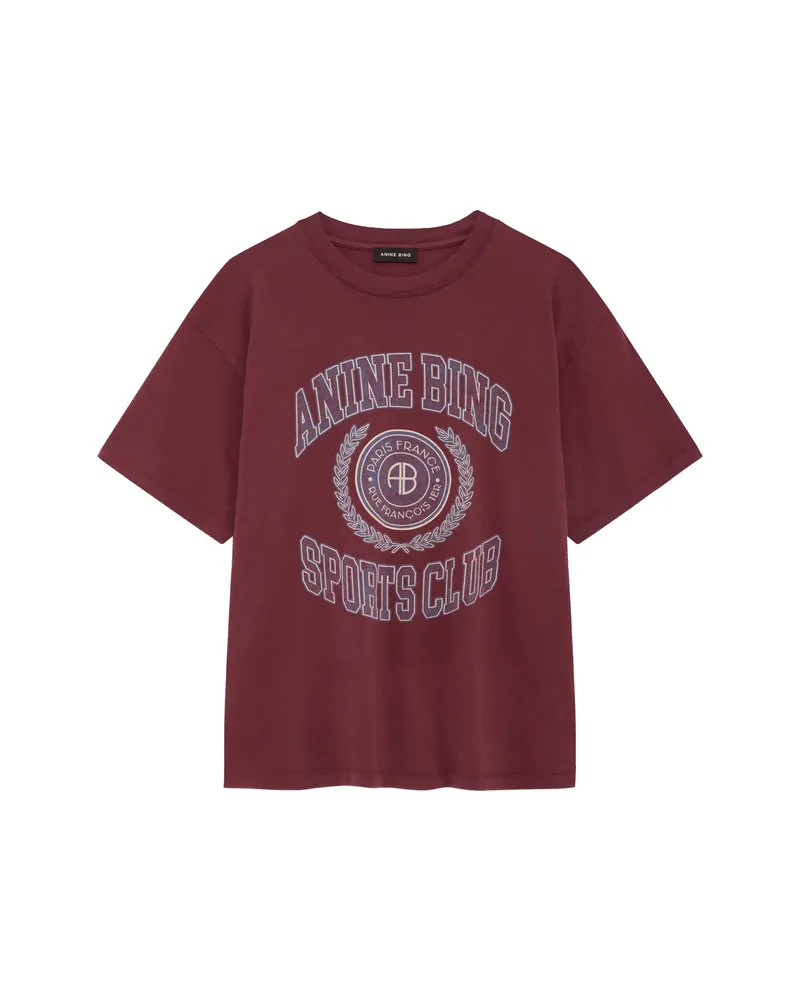 Anine Bing Cade Tee Collegiate - Burgundy Red