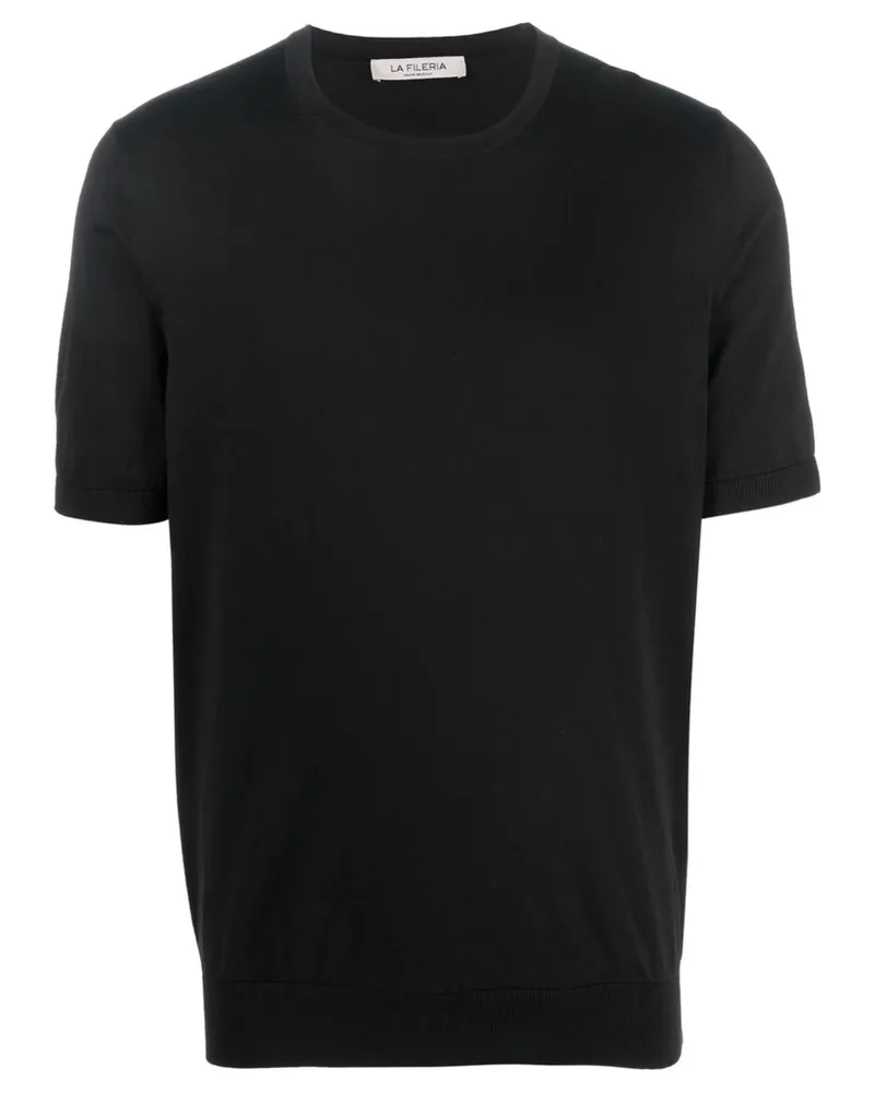 La Fileria Short-sleeved Cotton Jumper Black