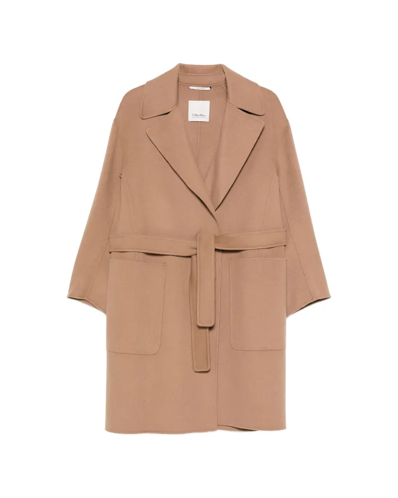 Max Mara Velo Belted Notch-lapel Coat Neutrals
