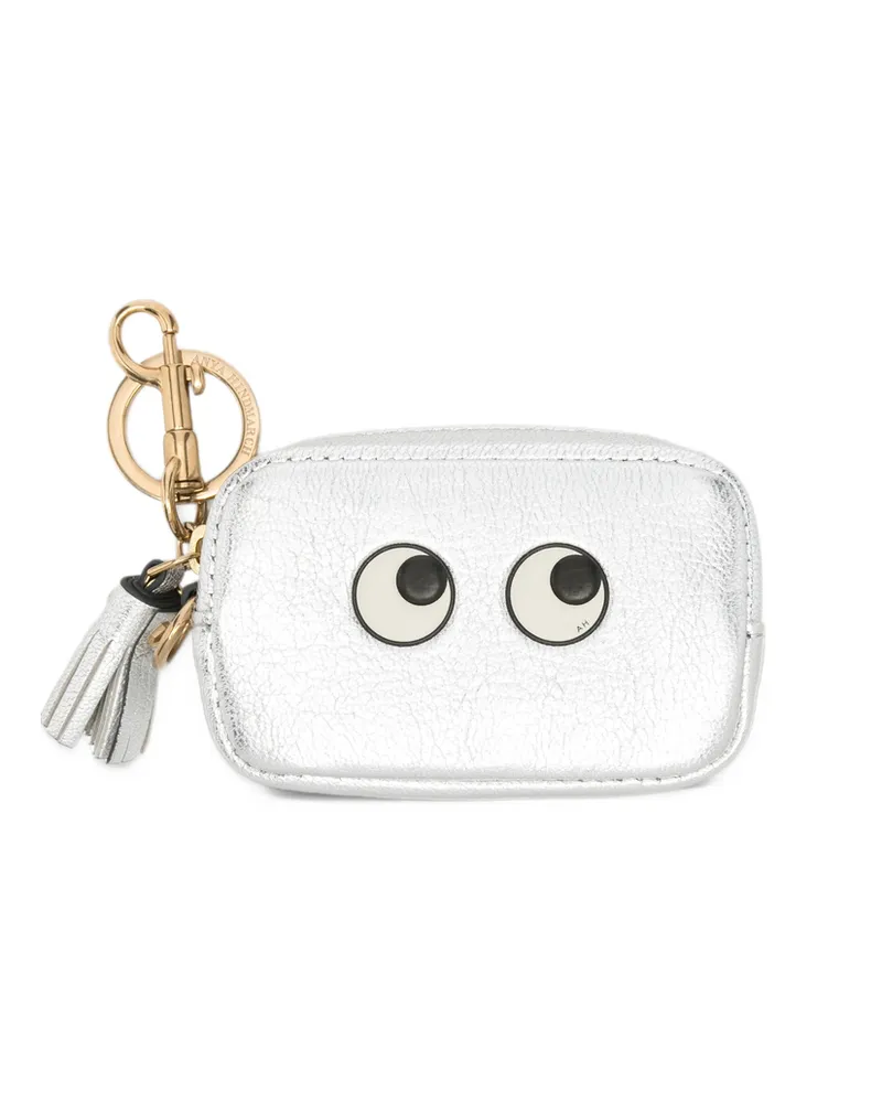 Anya Hindmarch Eyes Leather Coin Purse Silver