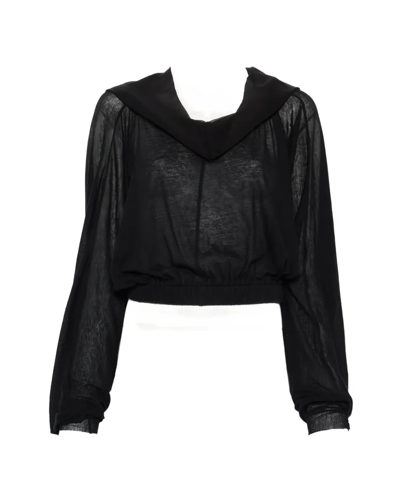 Rick Owens Hooded-neck T-shirt Black