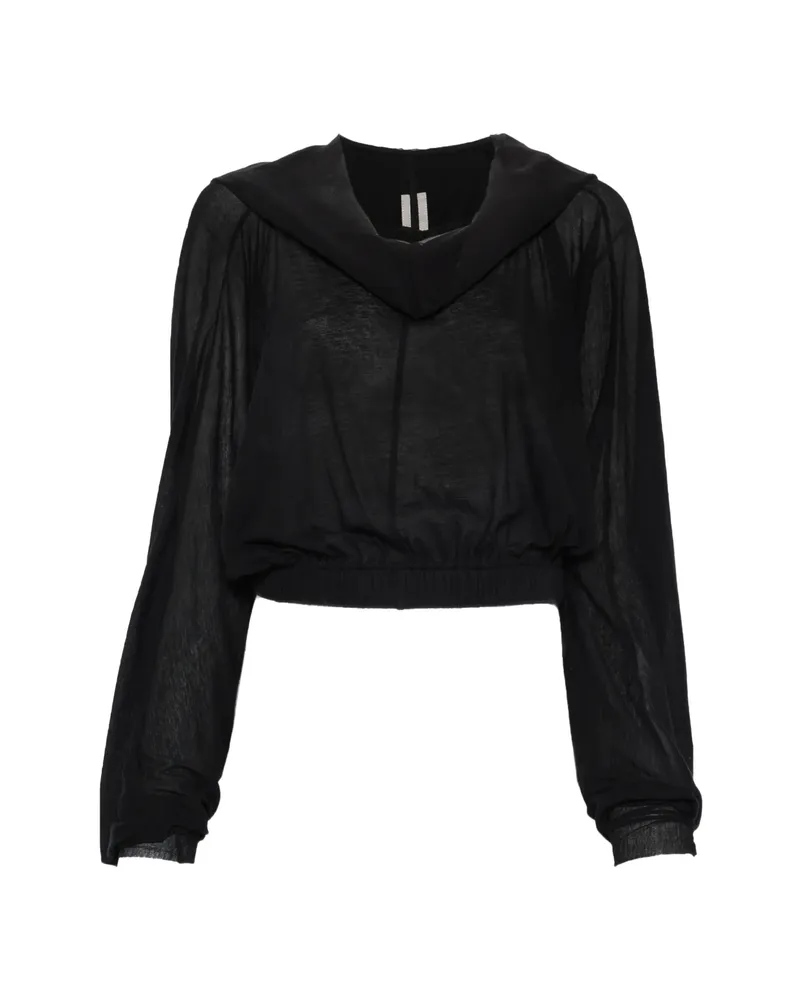 Rick Owens Hooded-neck T-shirt Black