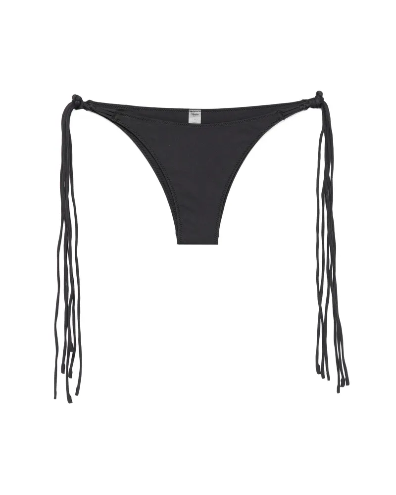 Frankies Bikinis X Jennie Camille Fringe-detail Bikini Bottoms Black
