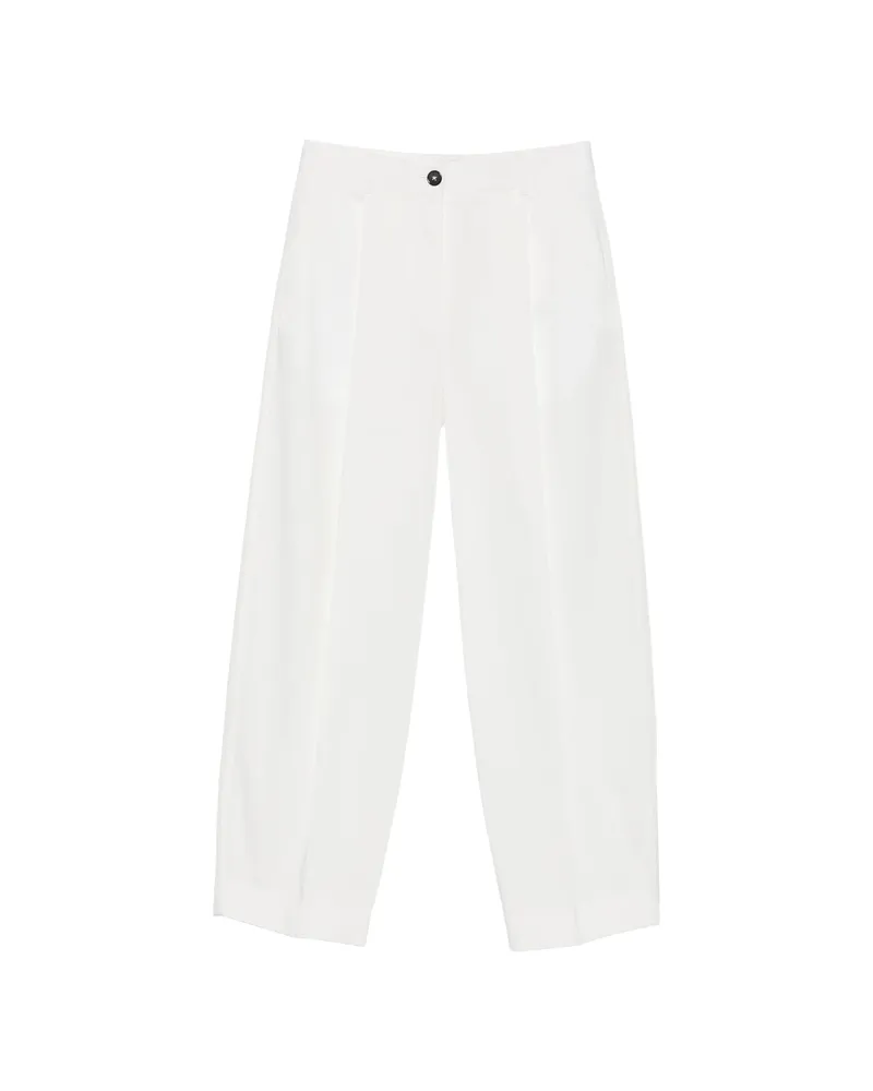 Totême Pleated Wide-leg Trousers White