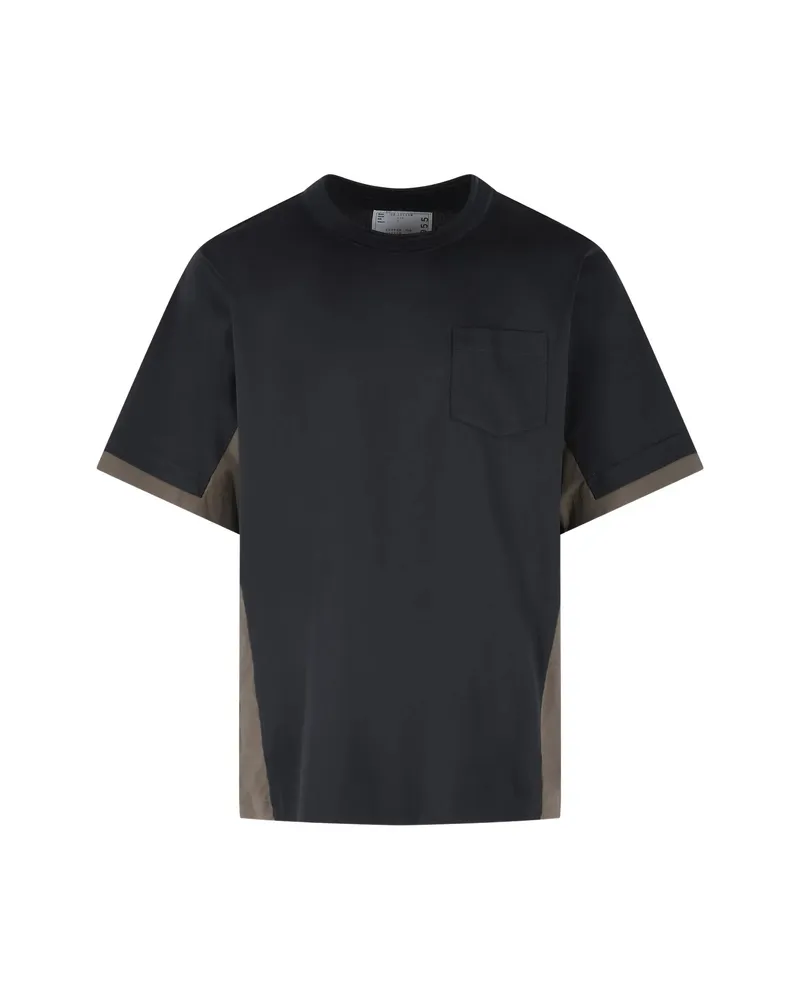 Sacai Patch-pocket Stitch-detail T-shirt Black