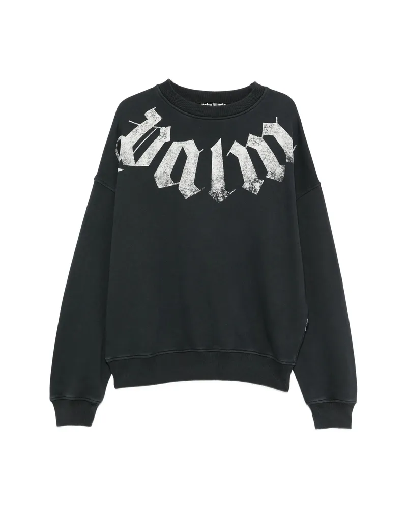 Palm Angels Big Neck Logo Printed Sweatshirt Black