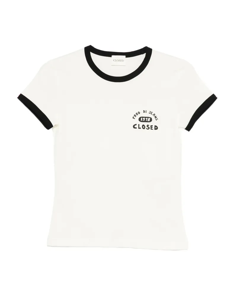 Closed Contrasting-trim T-shirt Neutrals