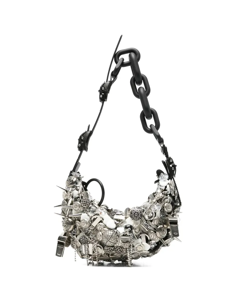 Innerraum Embellished Spike-detail Shoulder Bag Silver
