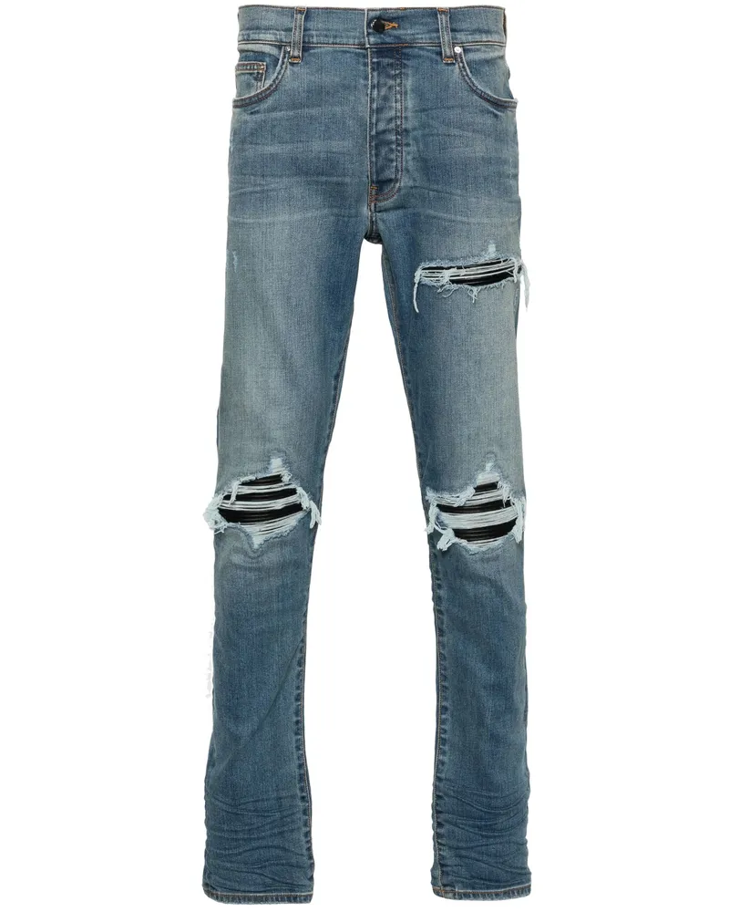 Amiri MX1 Distressed-effect Skinny Jeans Grey