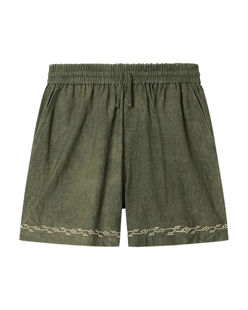 Isabel Marant Zilan Embroidery Shorts Green