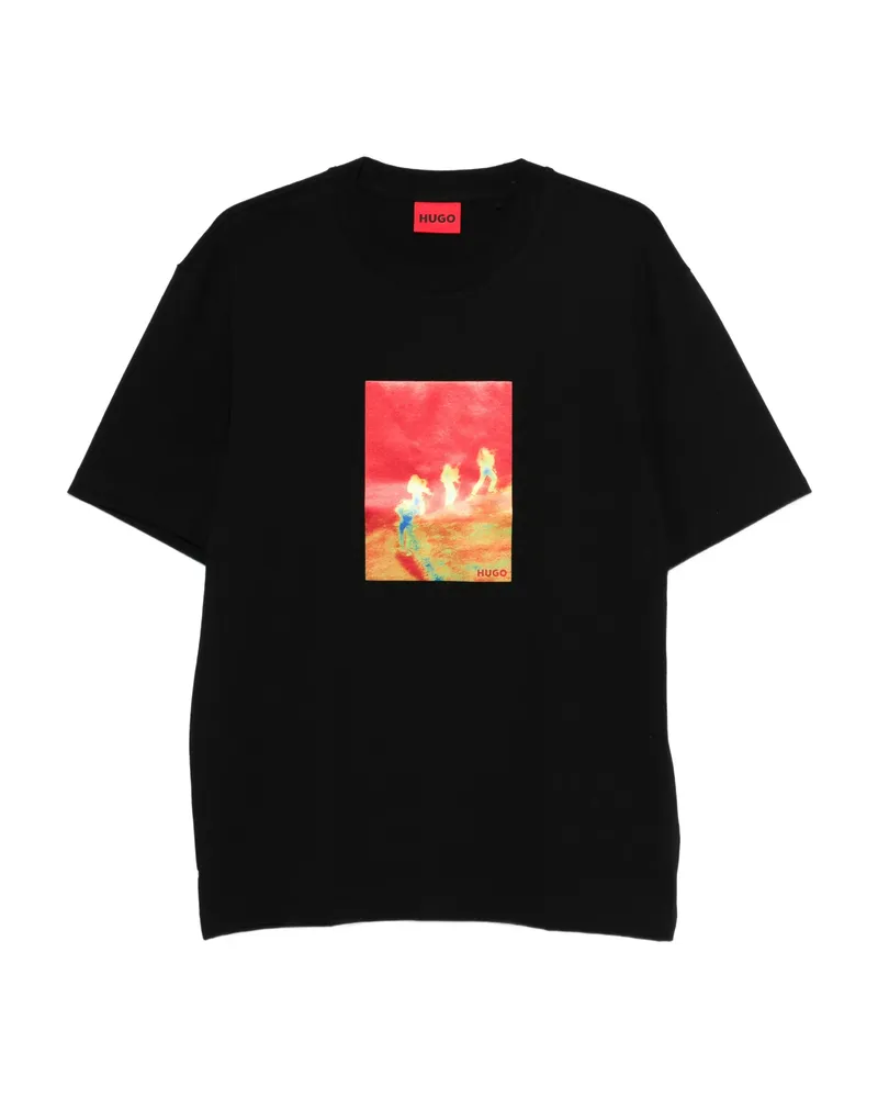 HUGO BOSS Graphic-print T-shirt Black