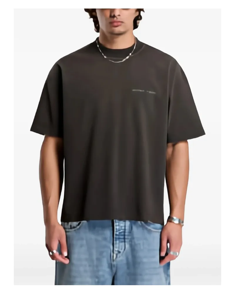 REPRESENT Logo-print Cotton T-shirt Grey
