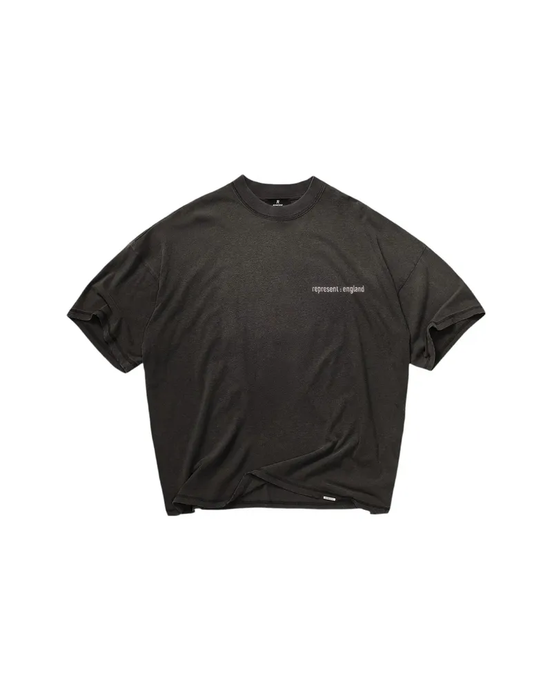 REPRESENT Logo-print Cotton T-shirt Grey