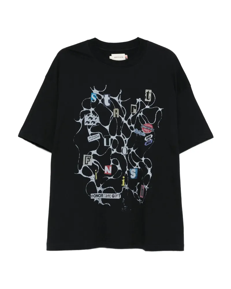 Honor The Gift Graphic-print Crew-neck T-shirt Black