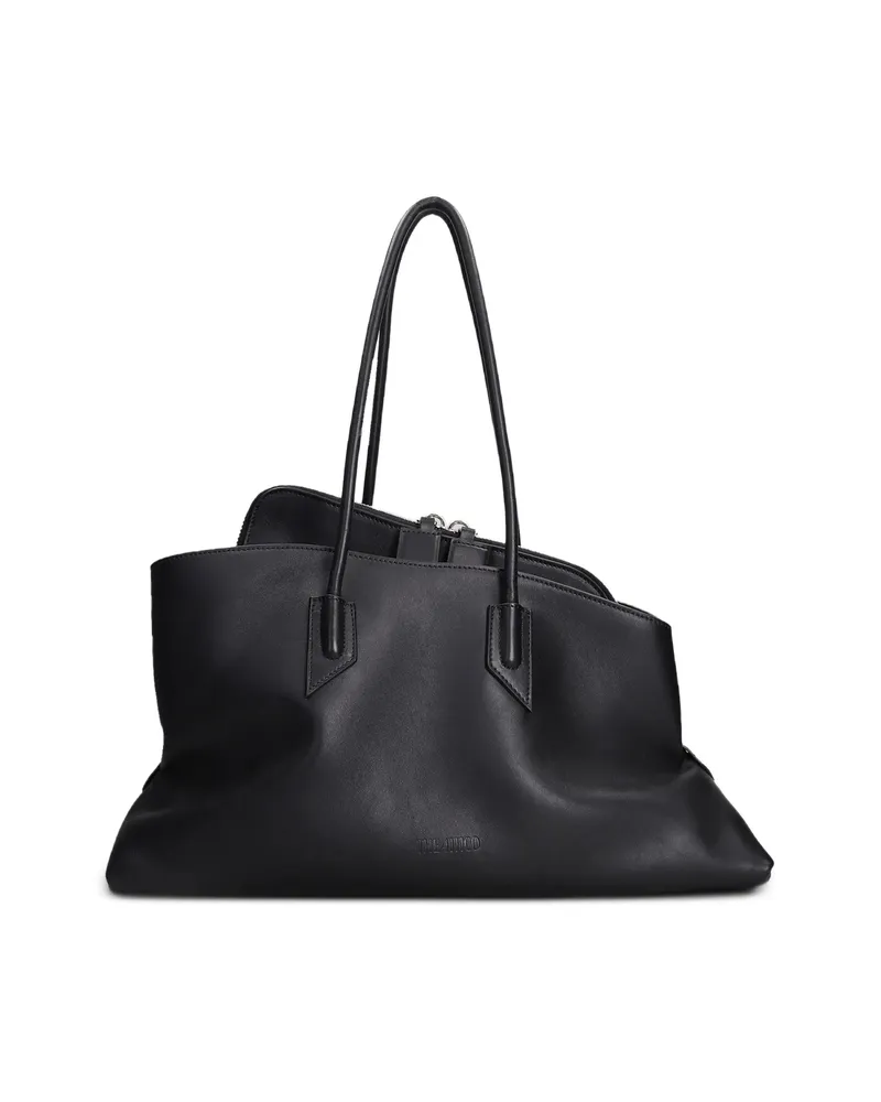 ATTICO Medium La Passeggiata Leather Tote Bag Black